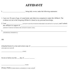 affidavit form